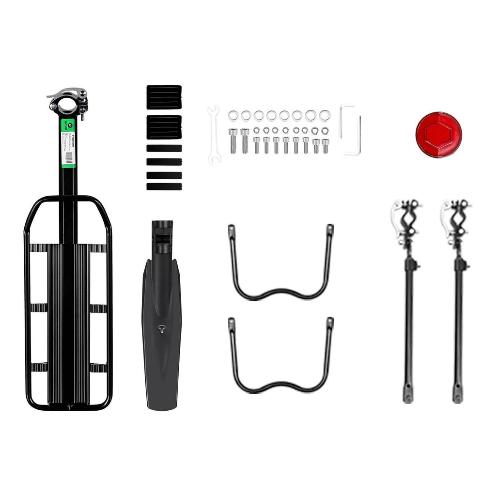 Rear Bicycle Cargo Rack with Mudguard Tool-Free Quick Install