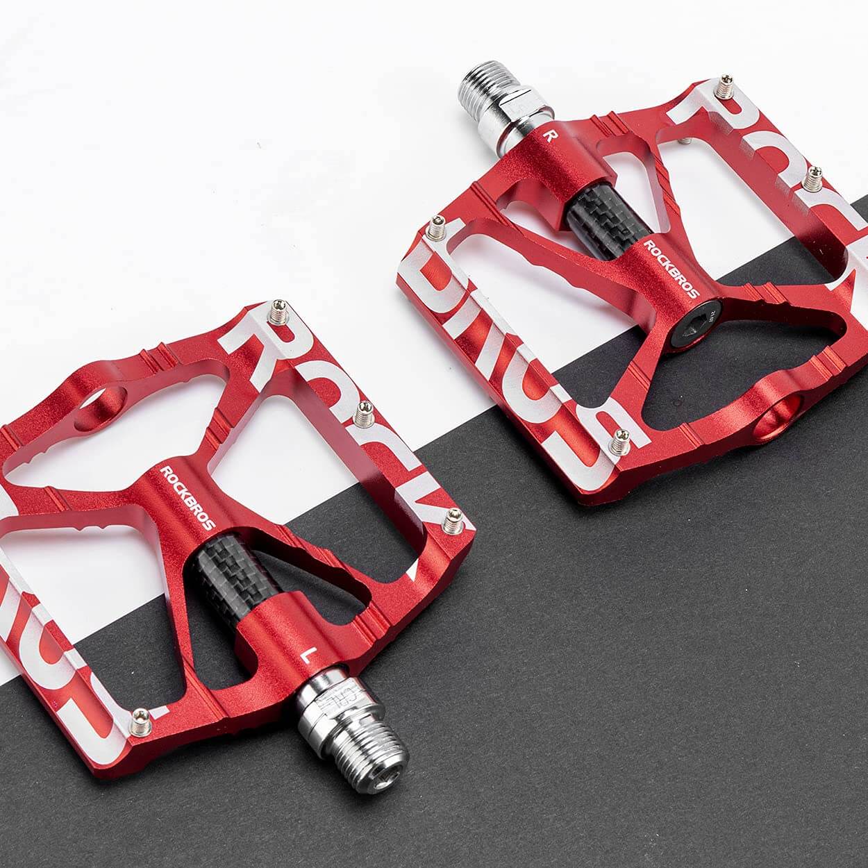 ROCKBROS Aluminum Bike Pedals Non-Slip 9/16 Platform MTB Pedals