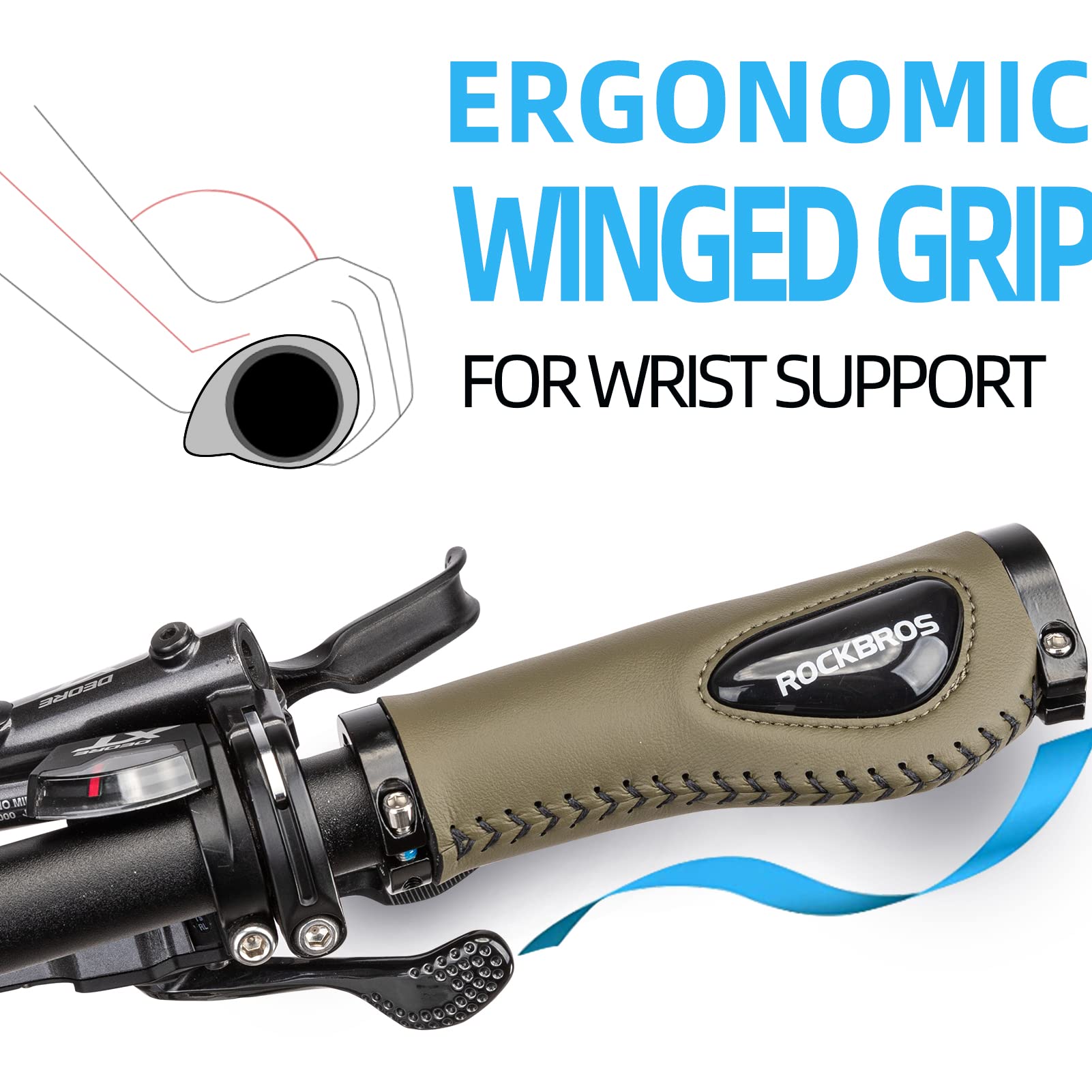 Bike Handle Grips Ergonomics Design Soft Gel Dual Lock