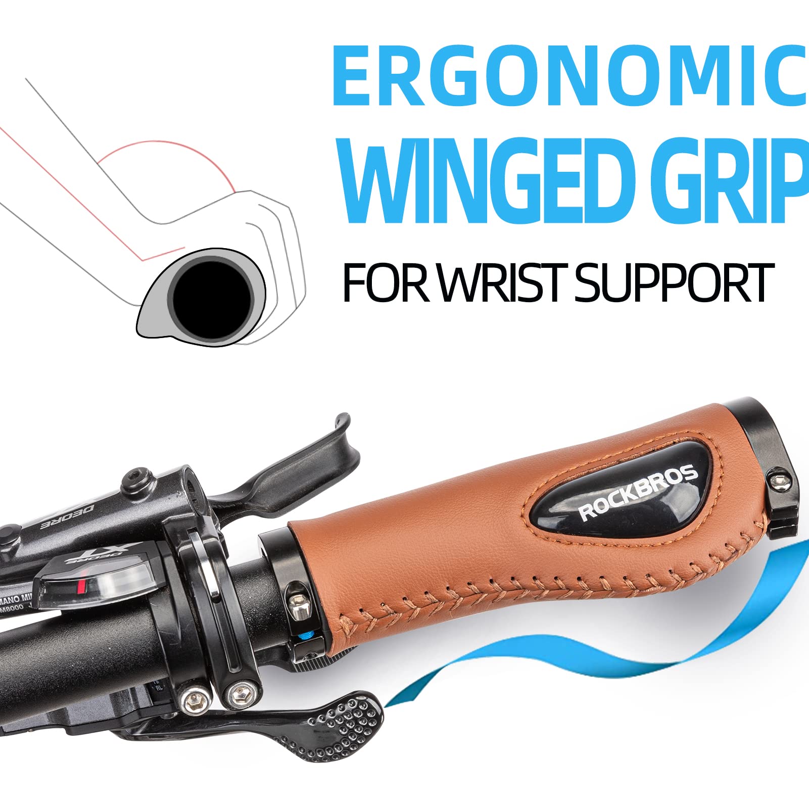 Bike Handle Grips Ergonomics Design Soft Gel Dual Lock
