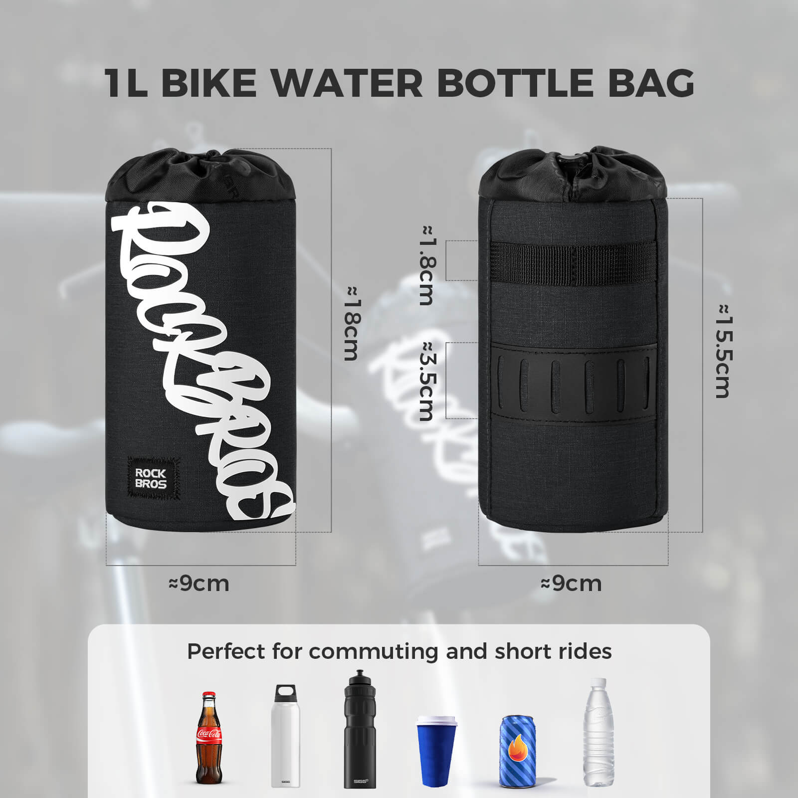 FlashRide Sketch Bike Handlebar Water Bottle Bag - 1L
