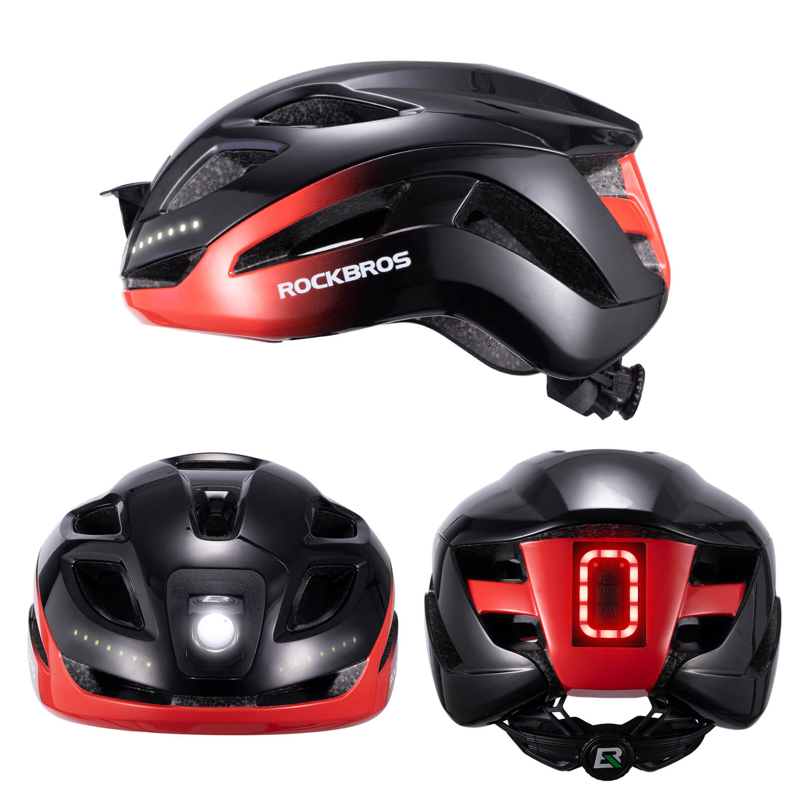 Bike Helmet with LED Front and Rear Light