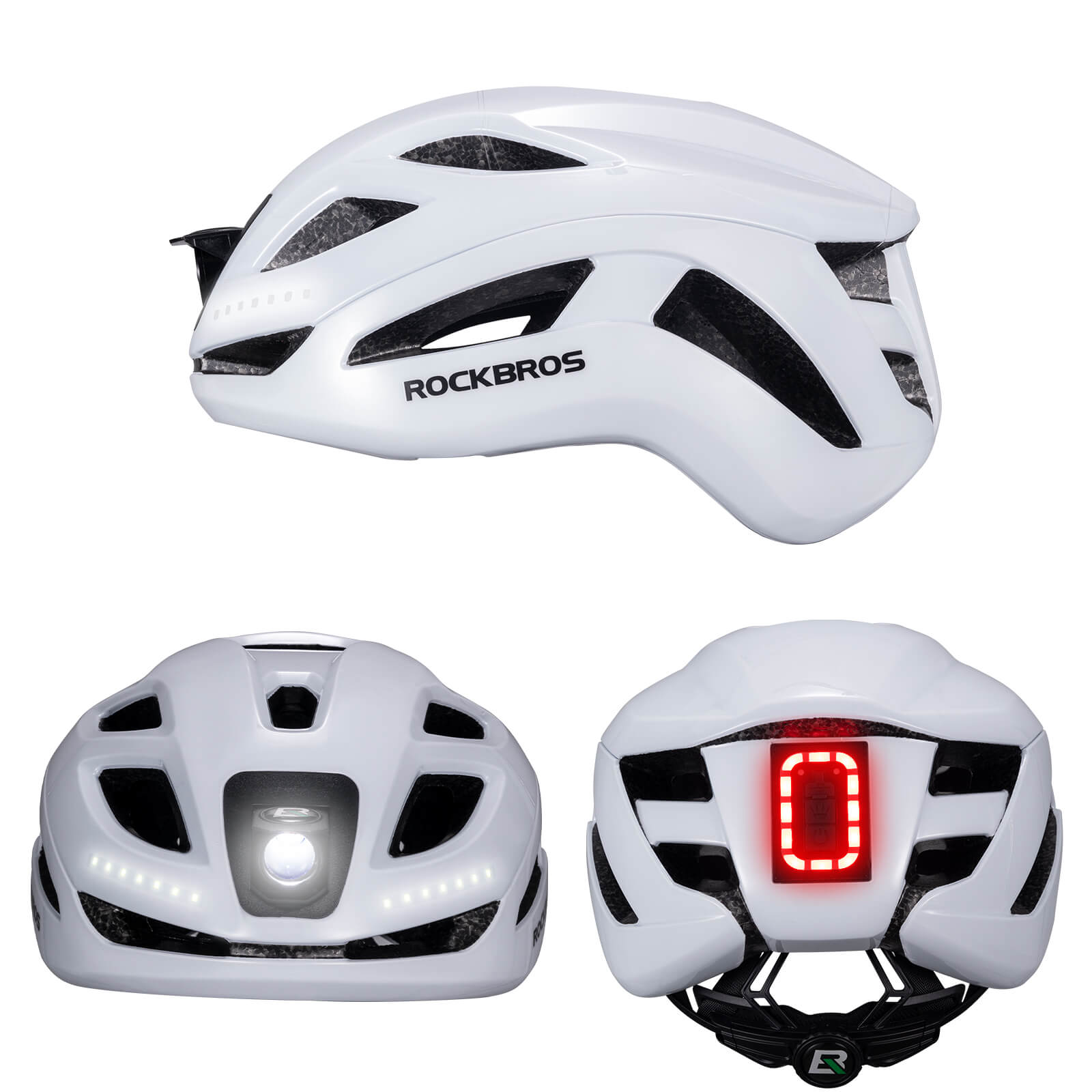 Bike Helmet with LED Front and Rear Light