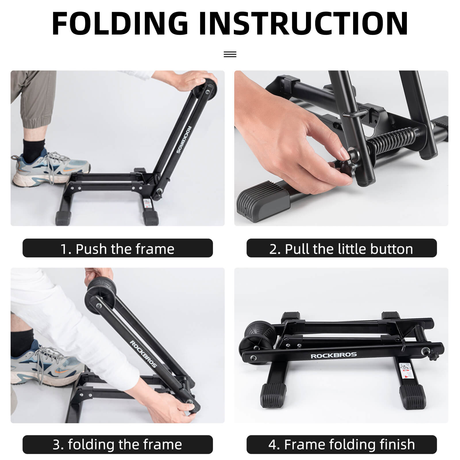 ROCKBROS Foldable Bike Stand Portable Bicycle Rack for Easy Storage