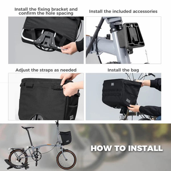 Folding Bike Handlebar Bag Basket Bag - 16L