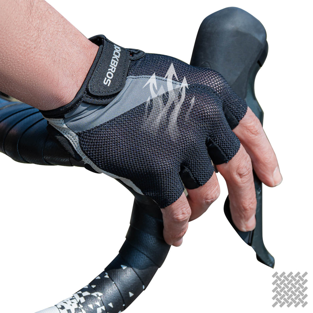 ROCKBROS Breathable Half Finger Cycling Gloves for Summer Rides
