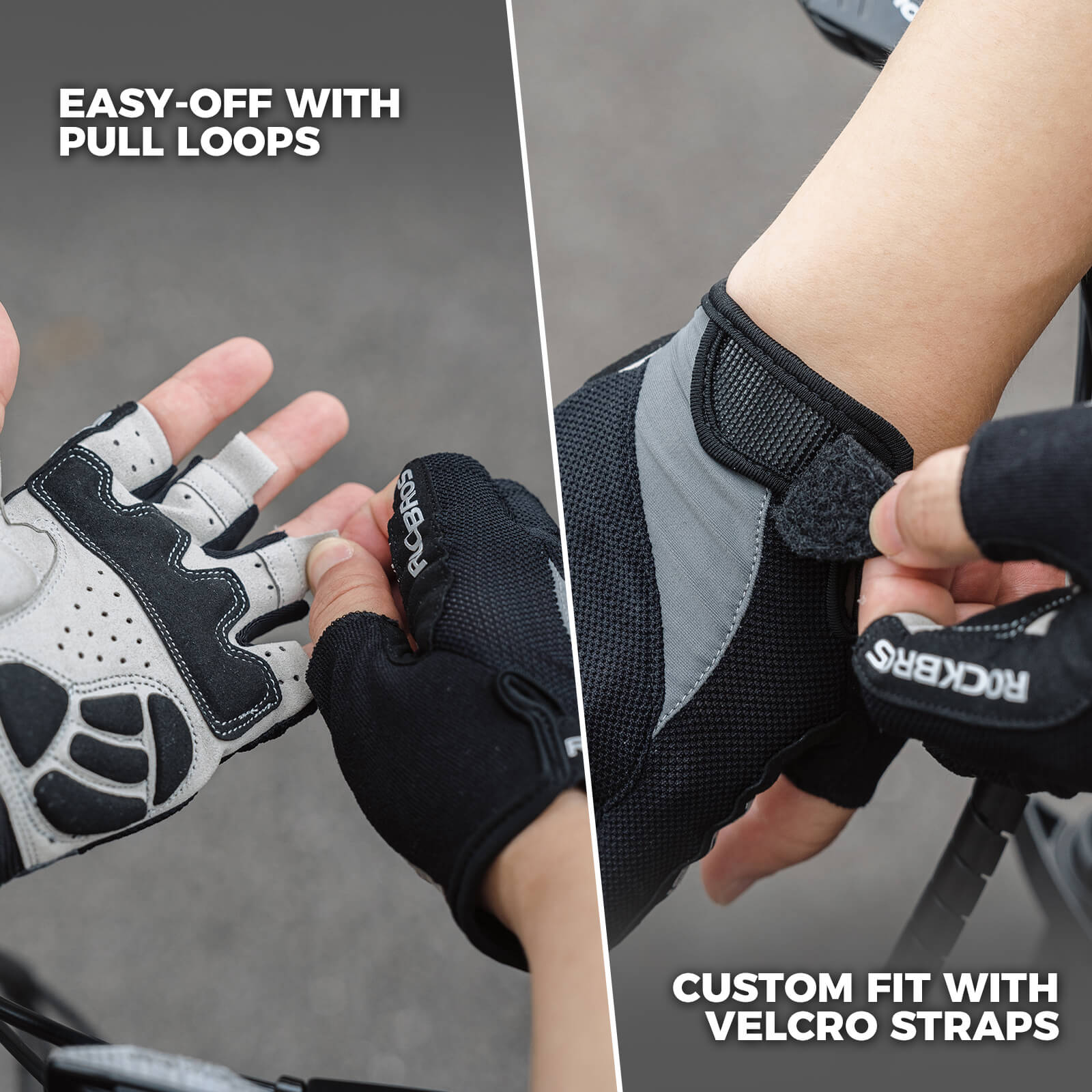 ROCKBROS Breathable Half Finger Cycling Gloves for Summer Rides