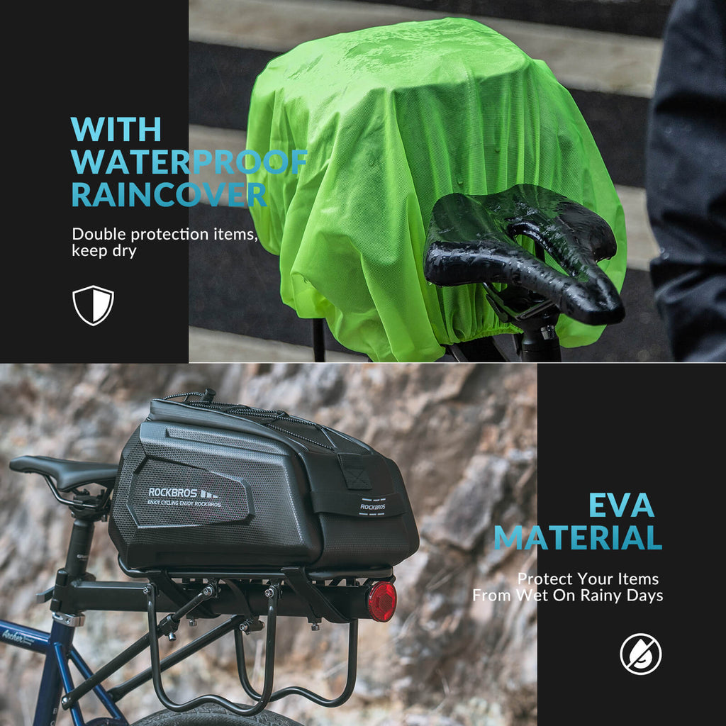 Hard Shell Bike Trunk Bag for Rear Rack - 9L