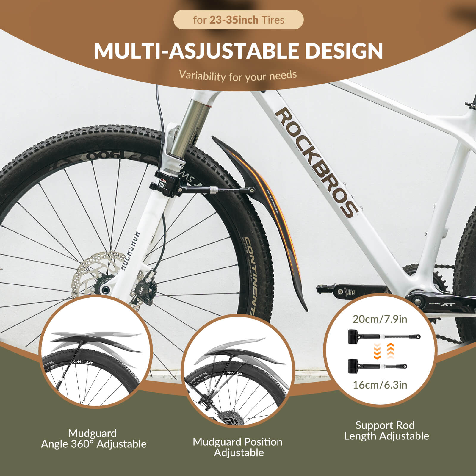 Adjustable Bike Fenders for Mountain Bikes