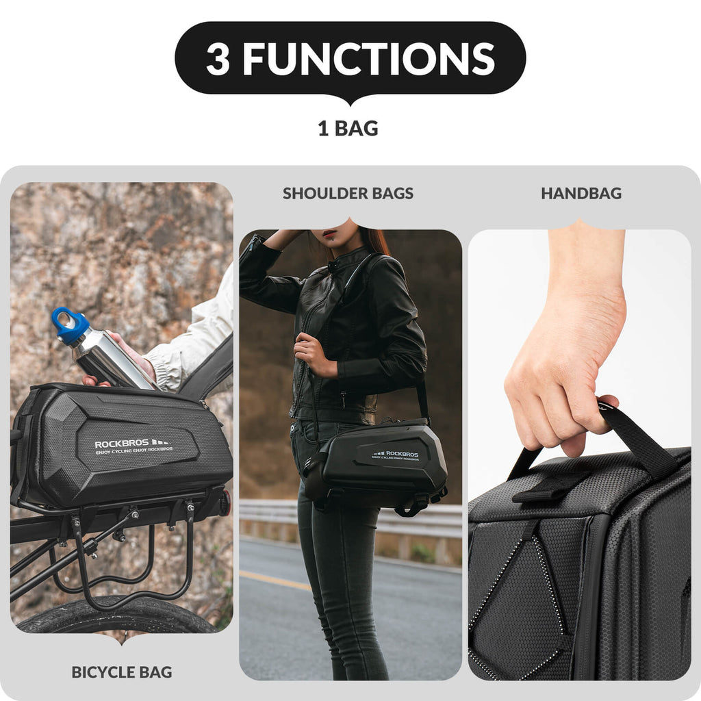 Hard Shell Bike Trunk Bag for Rear Rack - 9L