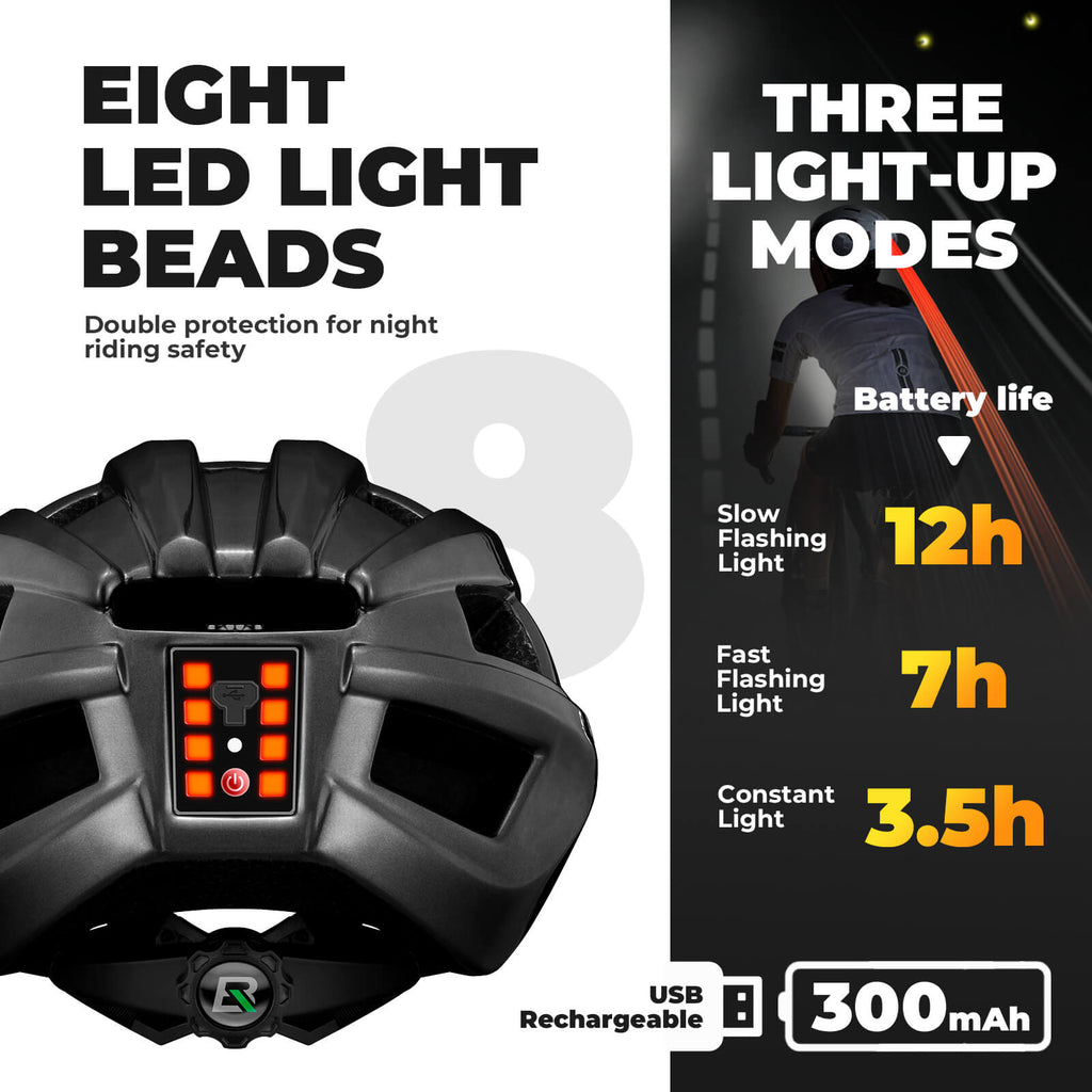 Hill Bike Helmet With Rear Light