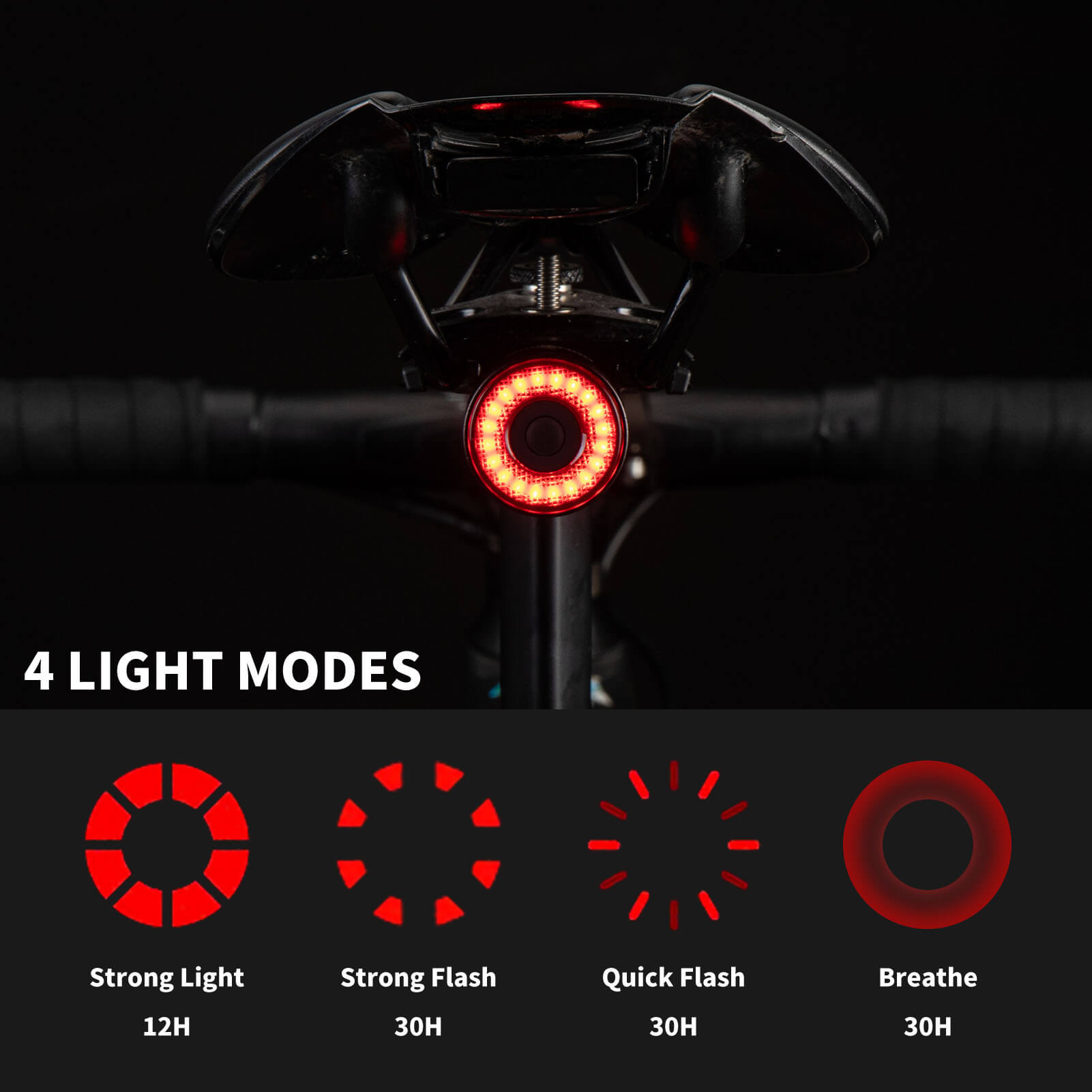 ROCKBROS Q3 Bike Tail Light Intelligent Light Sensor