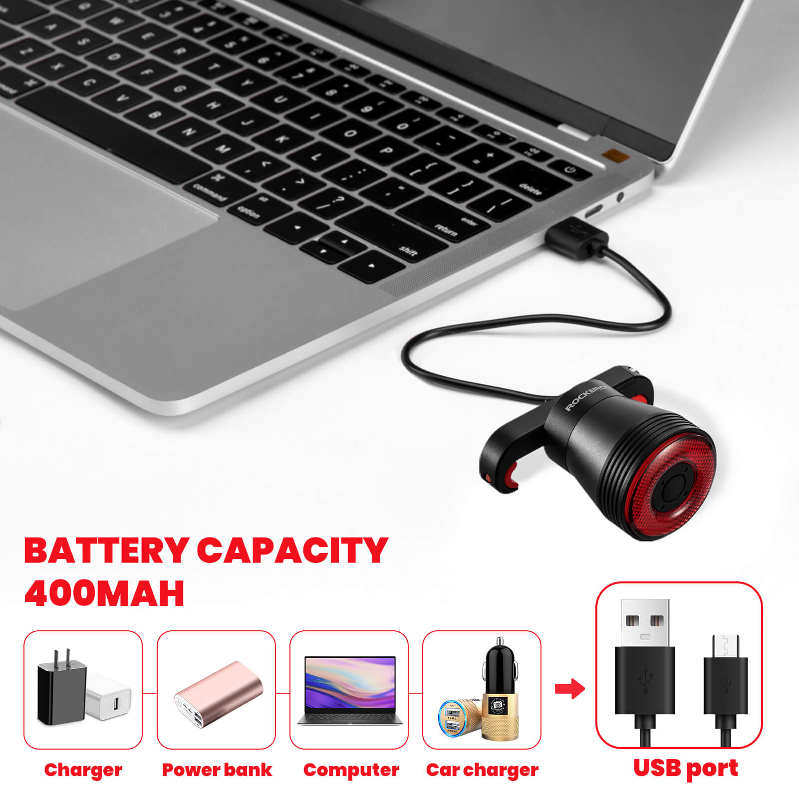 Q5 Smart Bike Tail Light with Brake Sensor