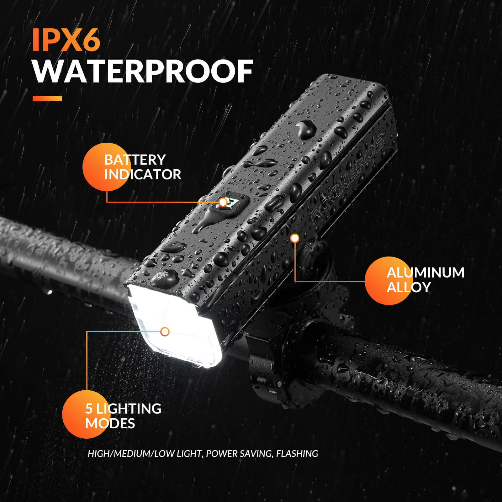 RHL1000 Bike Front Light Waterproof Bike Light