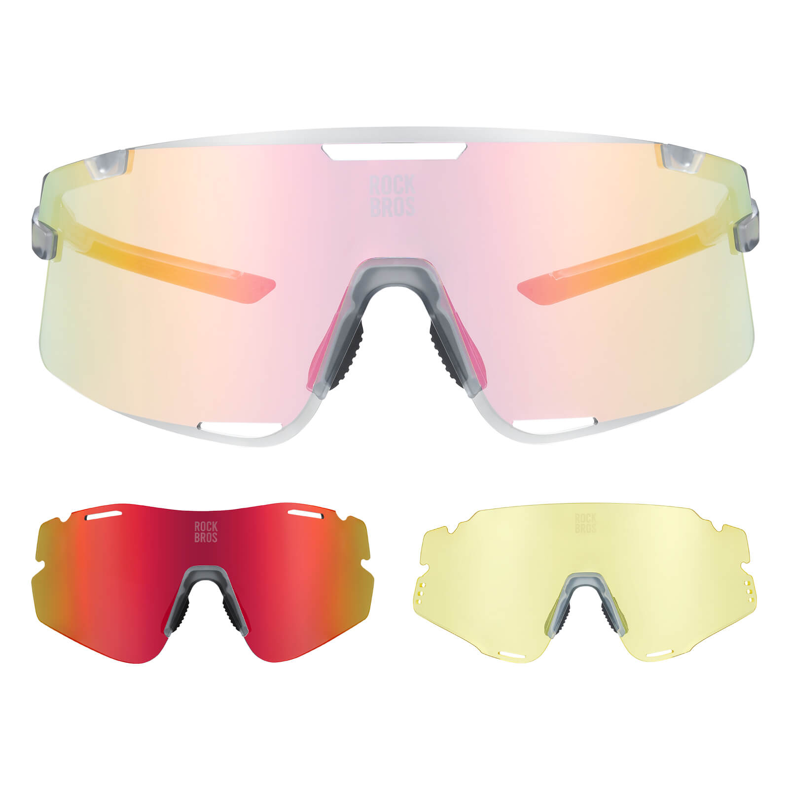 ROAD-TO-SKY BOUNDLESS Photochromic Cycling Glasses 3 Lens Set