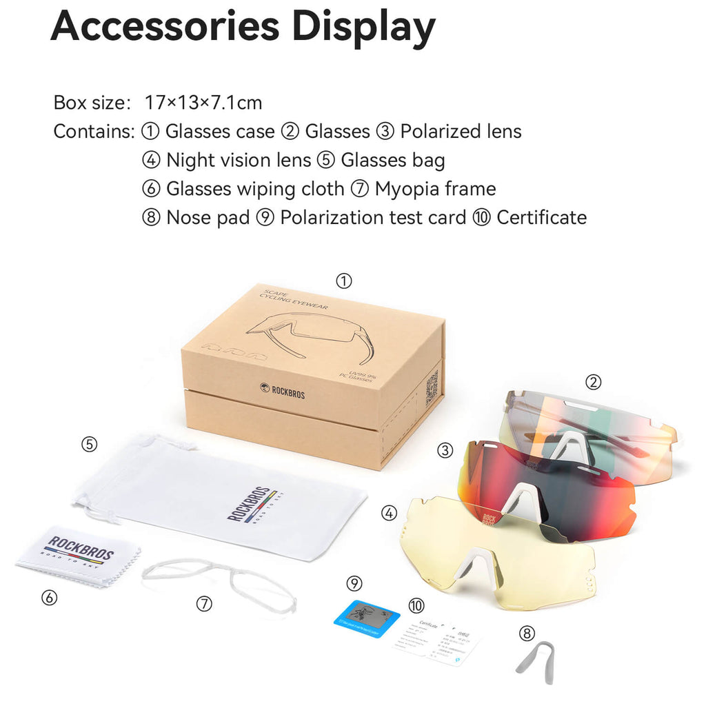 ROAD-TO-SKY BOUNDLESS Photochromic Cycling Glasses 3 Lens Set