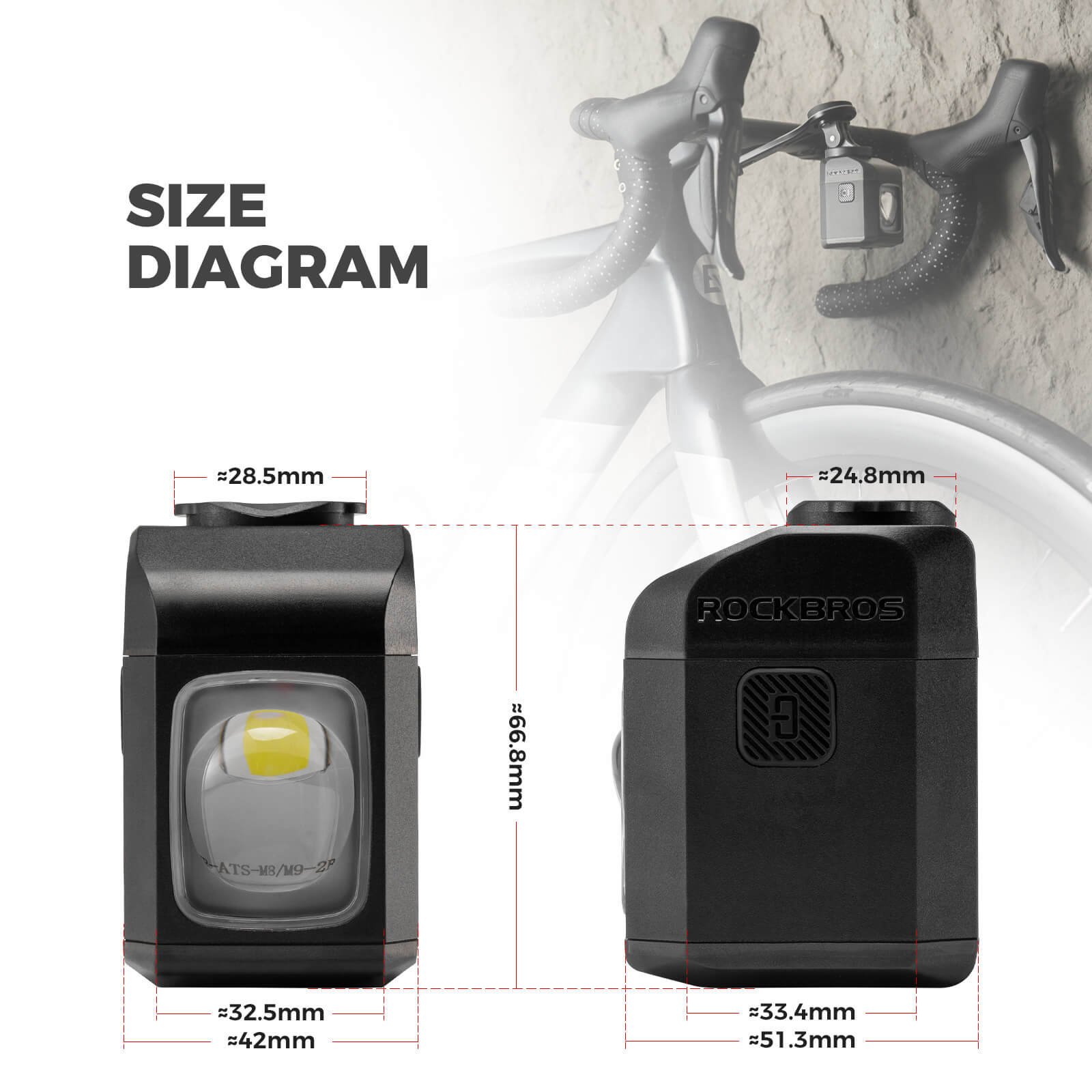 M8 Handlebar Mounted Smart Bike Front Light