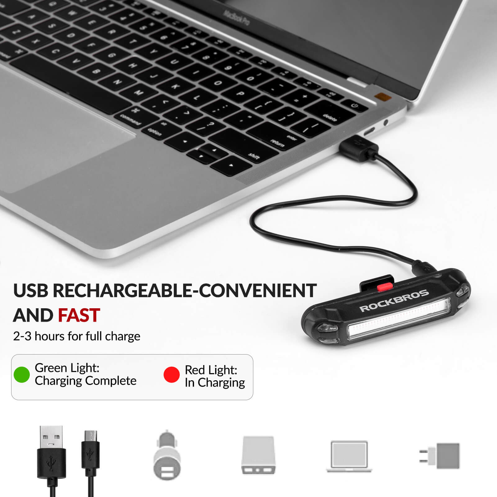 Rear Bike Light USB Rechargeable