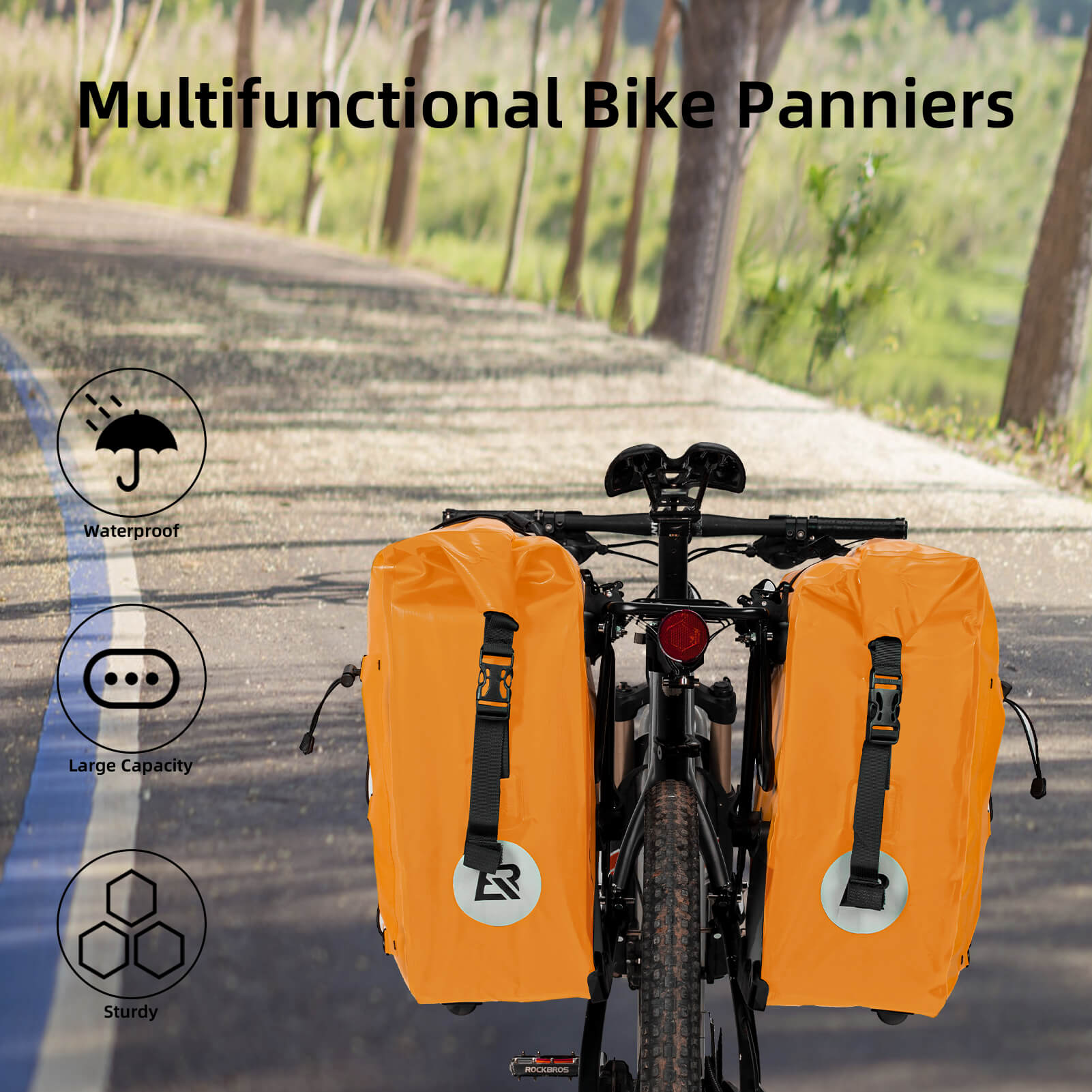 ROCKBROS Fully Waterproof Bike Pannier Large Capacity