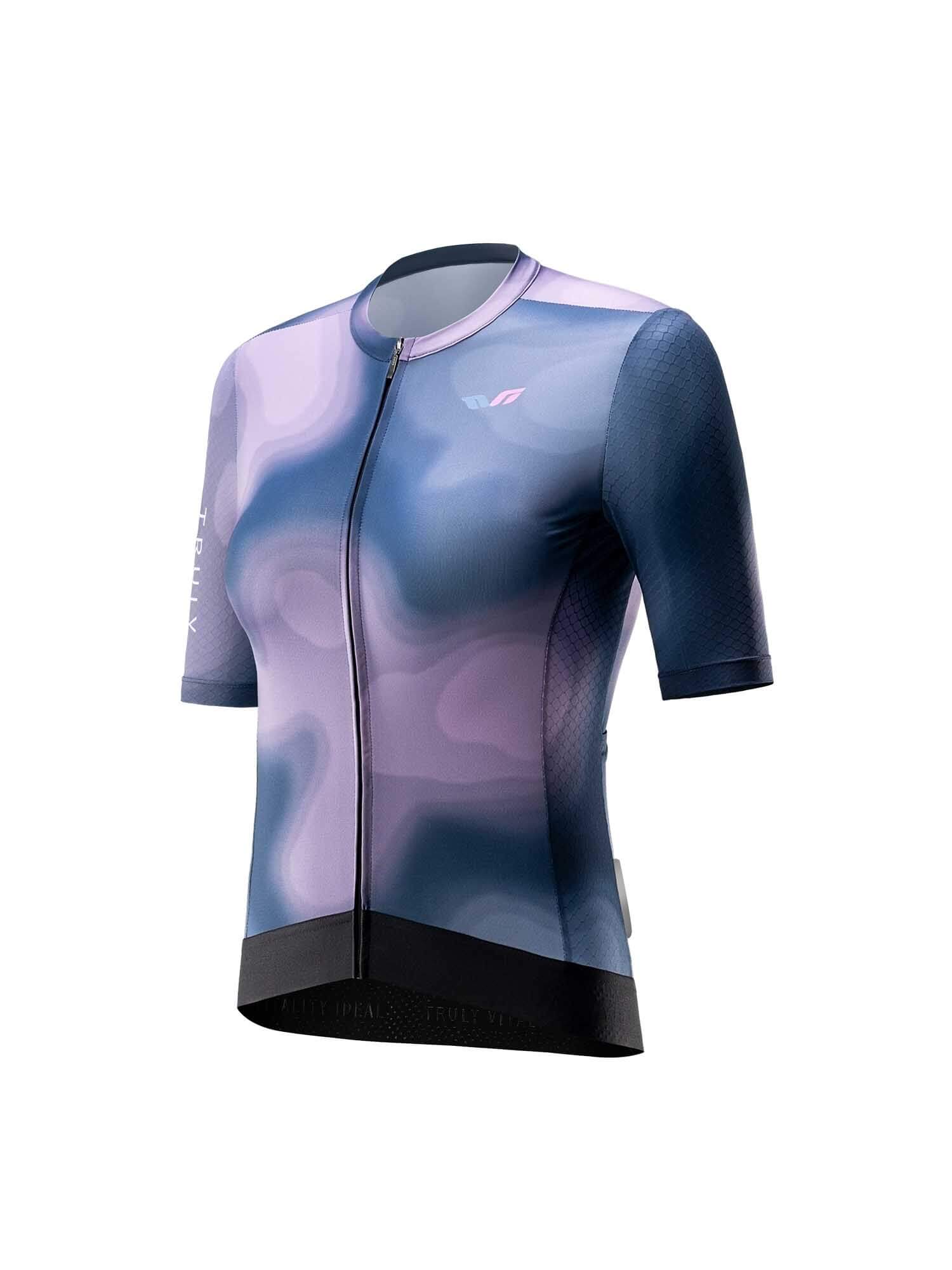 Women's TVI Short-Sleeve Cycling Jersey Gradient – Blue to Purple Gradient