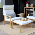 Boucle Natural White Sherpa Chair and Footstool Covers, Compatible with IKEA Poang