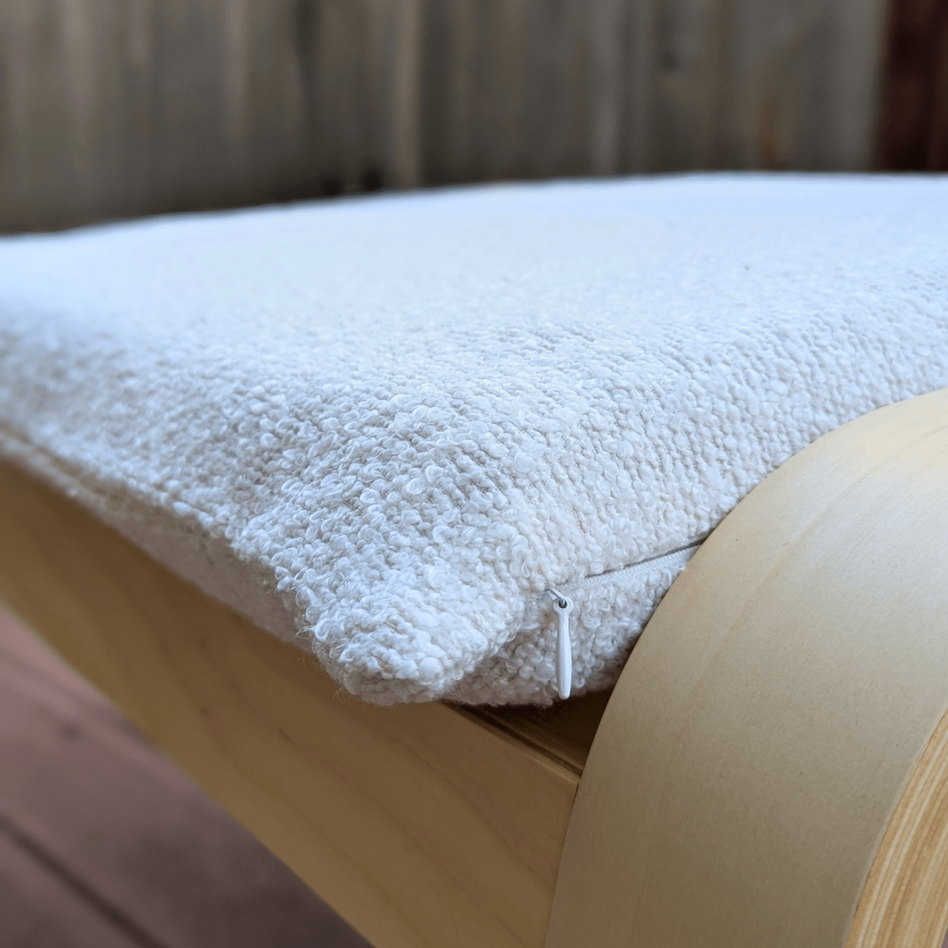 Boucle Natural White Sherpa Chair and Footstool Covers, Compatible with IKEA Poang