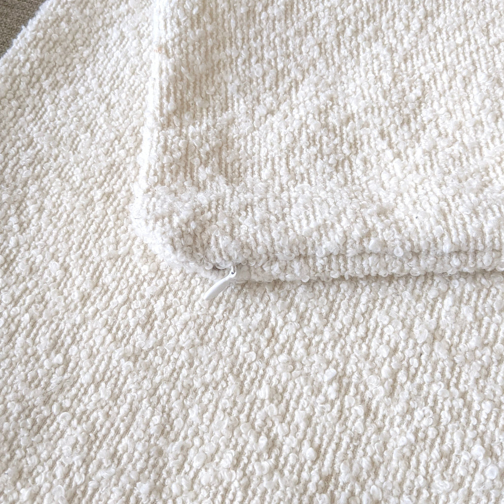 Boucle Natural White Sherpa Chair and Footstool Covers, Compatible with IKEA Poang