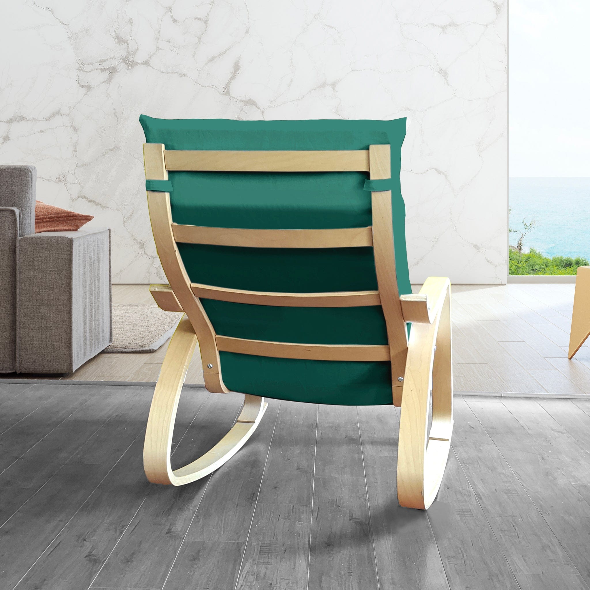 Velvet Forest Green Chair and Ottoman Covers, Compatible with IKEA Poang