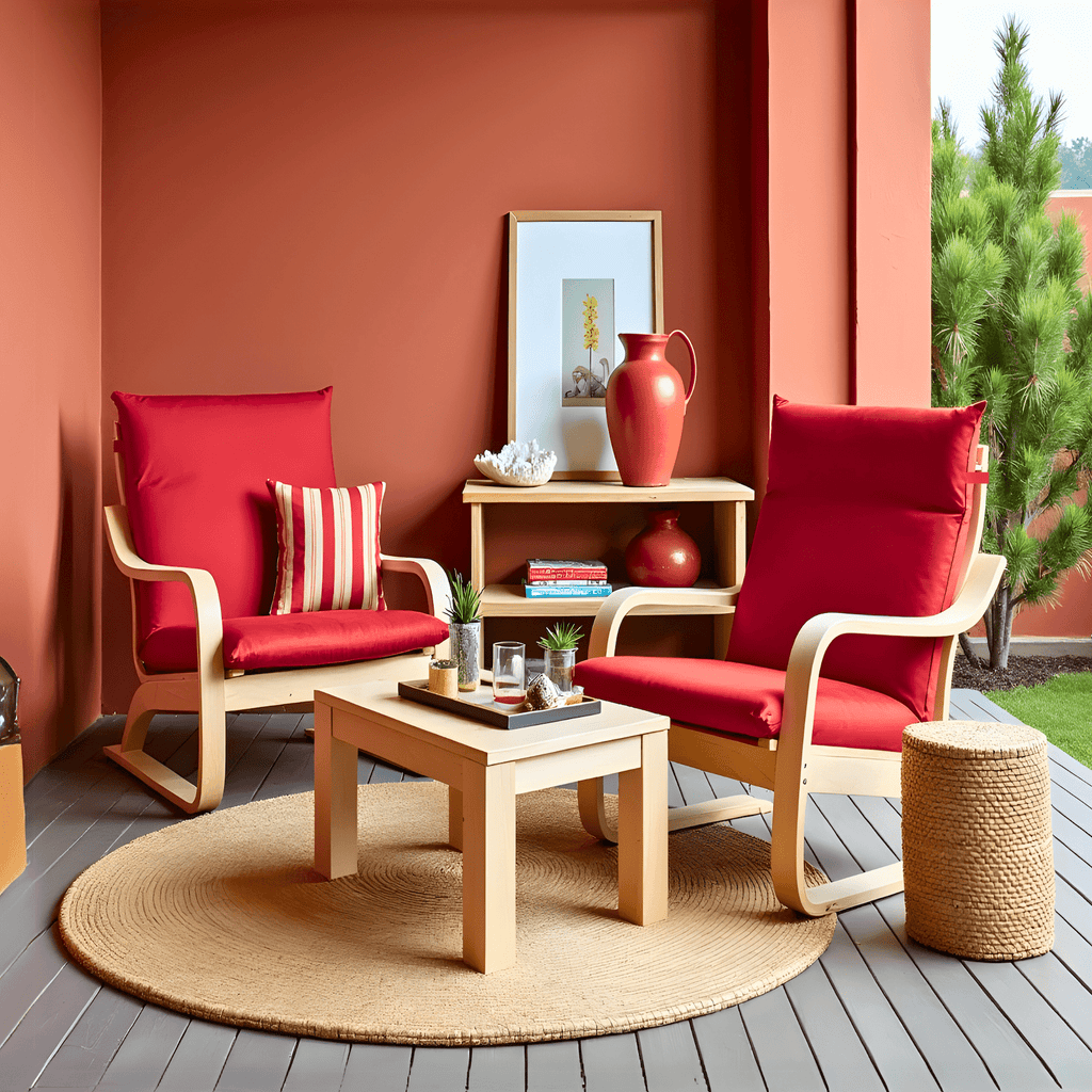 Velvet Burgundy Red Chair and Ottoman Covers, Compatible with IKEA Poang