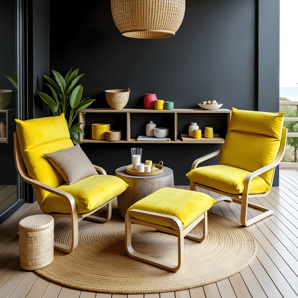 Bright Yellow Chair and Ottoman Covers, Compatible with IKEA Poang