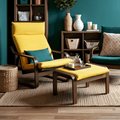 Bright Yellow Chair and Ottoman Covers, Compatible with IKEA Poang