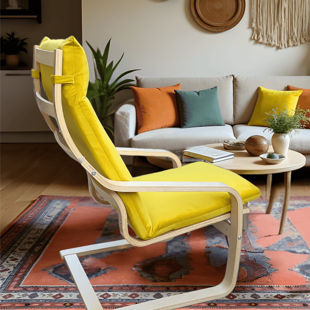 Bright Yellow Chair and Ottoman Covers, Compatible with IKEA Poang