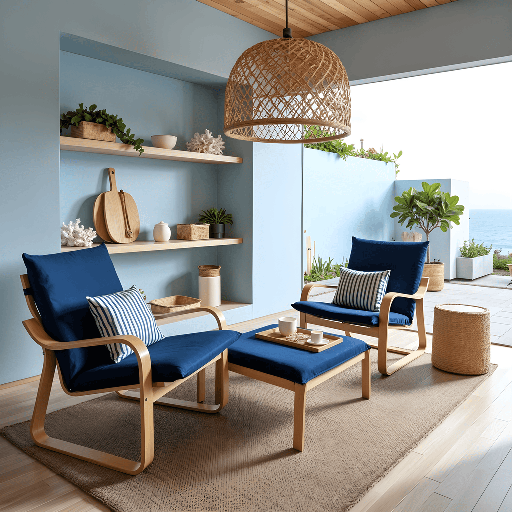 Velvet Navy Blue Chair and Ottoman Covers, Compatible with IKEA Poang