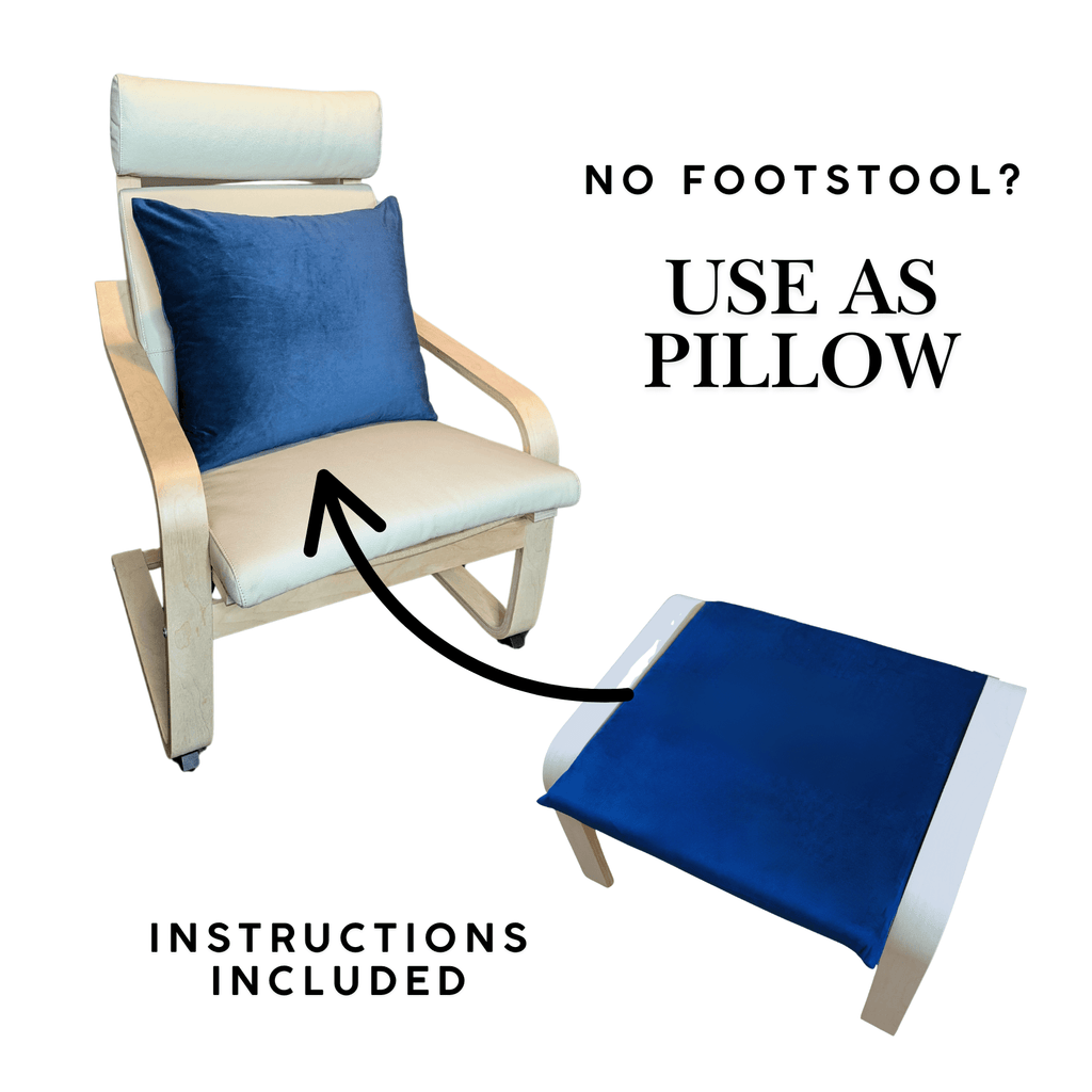 Velvet Navy Blue Chair and Ottoman Covers, Compatible with IKEA Poang