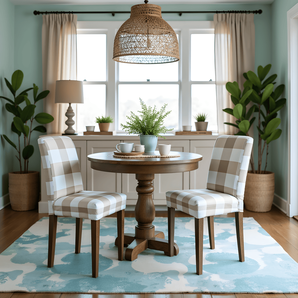 Buffalo Check Beige Dining Chair Cover for IKEA Henriksdal – Farmhouse Style, Modern Comfort