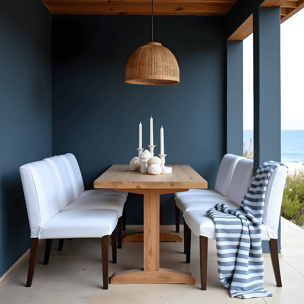 2 Pack Solid White European Linen Canvas Dining Chair Cover, Compatible with IKEA Henriksdal