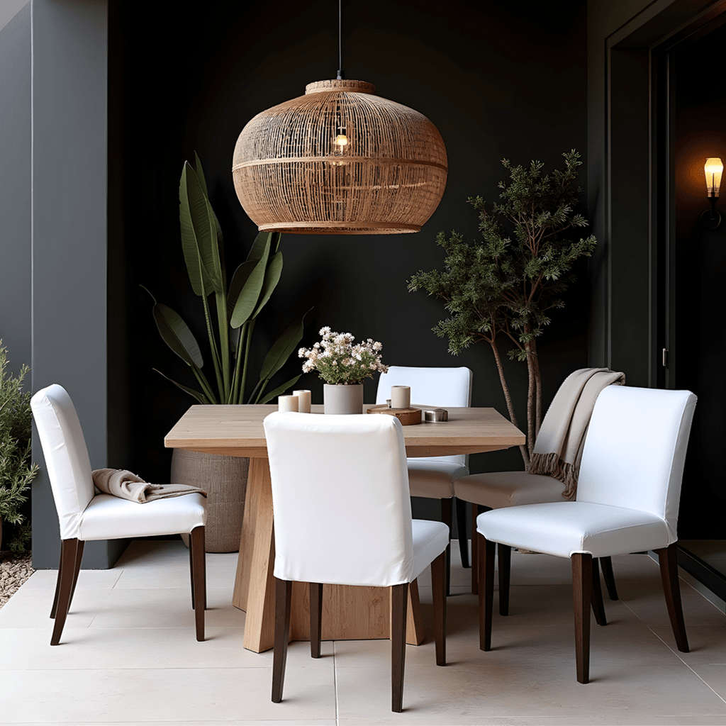 2 Pack Solid White European Linen Canvas Dining Chair Cover, Compatible with IKEA Henriksdal