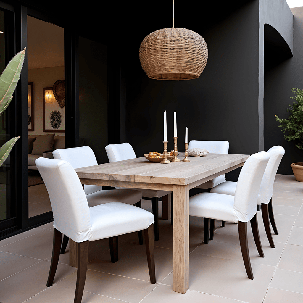 2 Pack Solid White European Linen Canvas Dining Chair Cover, Compatible with IKEA Henriksdal