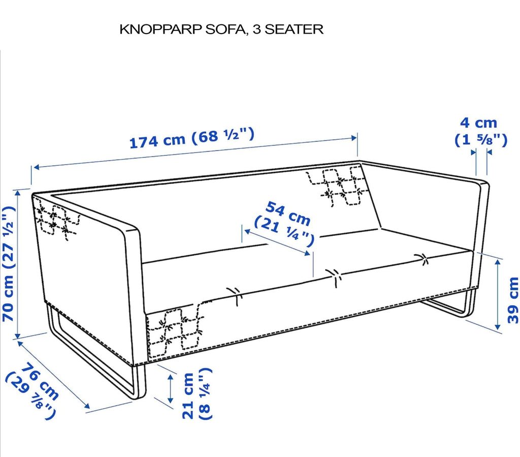 Solid Black Linen Slipcover for IKEA Knopparp Sofa – Timeless, Durable, and Sophisticated