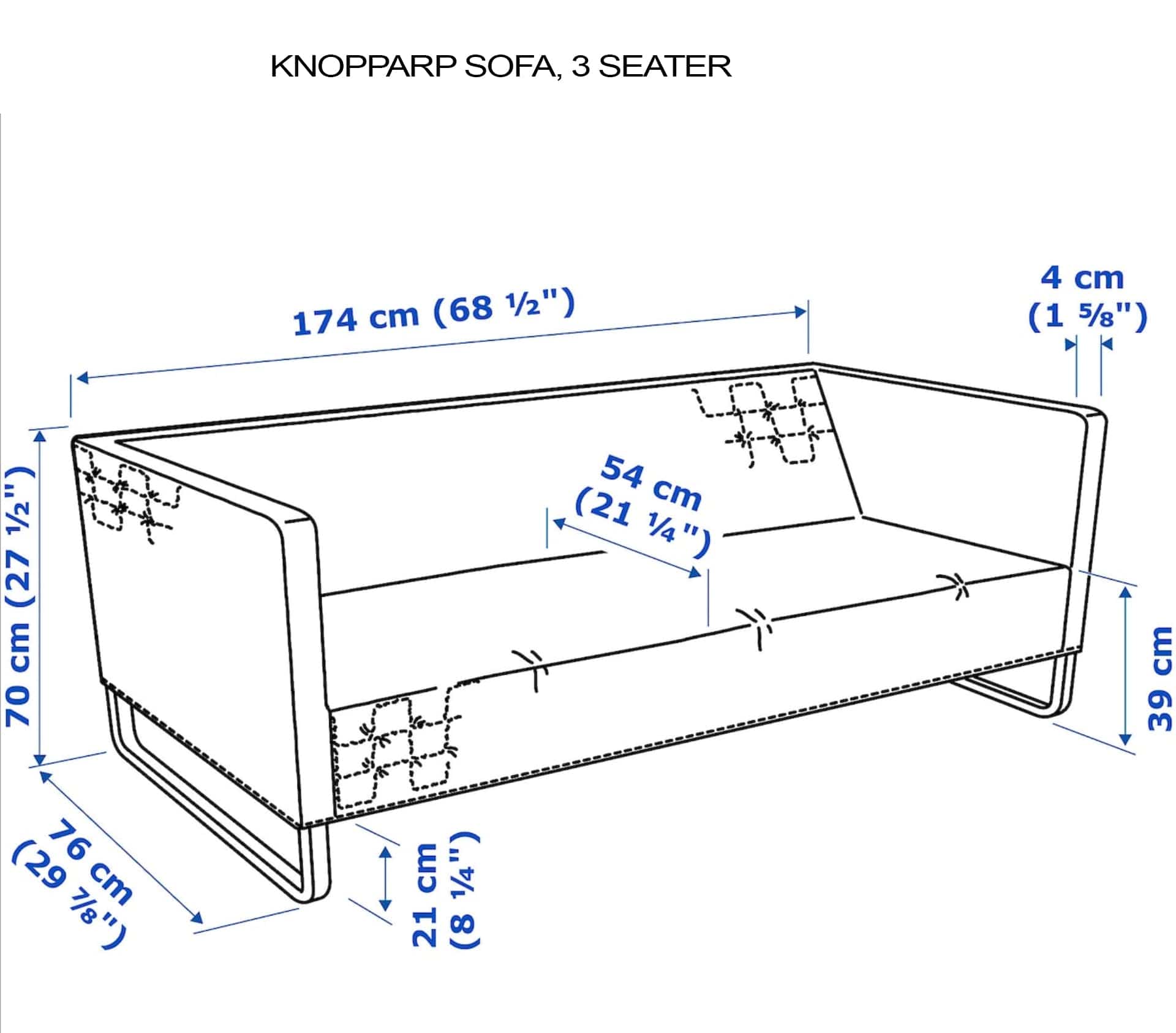 Solid Black Linen Slipcover for IKEA Knopparp Sofa – Timeless, Durable, and Sophisticated