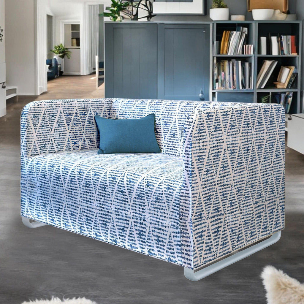 Boho Indigo Blue Slipcover for IKEA Knopparp Sofa – Vibrant, Comfortable, and Bohemian Chic