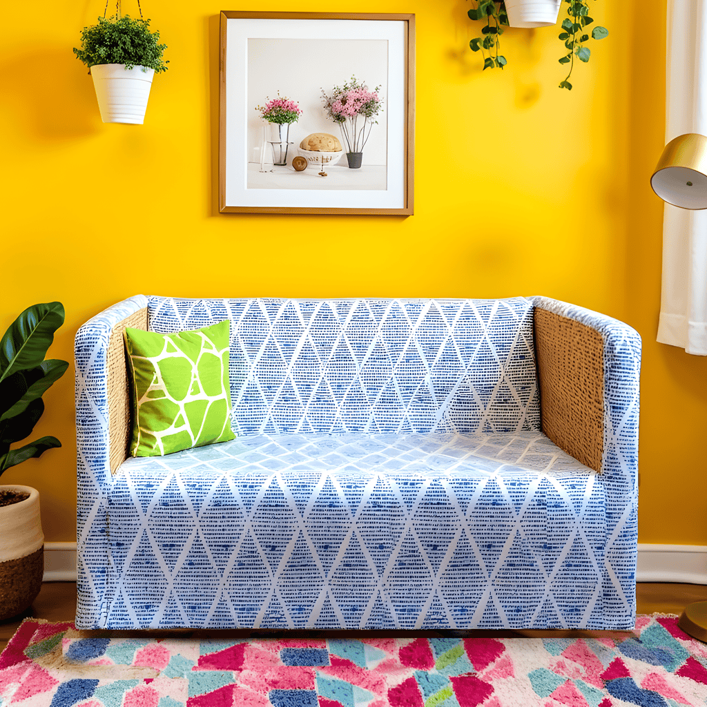 Boho Indigo Blue Slipcover for IKEA Knopparp Sofa – Vibrant, Comfortable, and Bohemian Chic