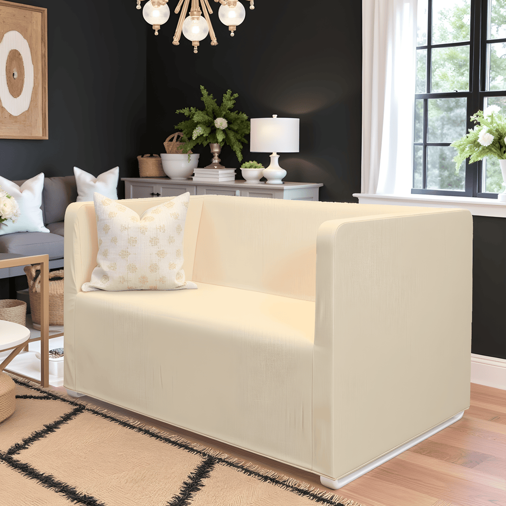 Farmhouse Beige Linen Slip Cover, Compatible with IKEA KNOPPARP