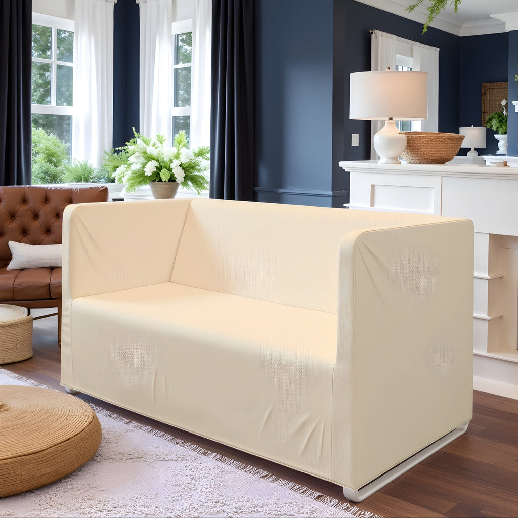 Farmhouse Beige Linen Slip Cover, Compatible with IKEA KNOPPARP