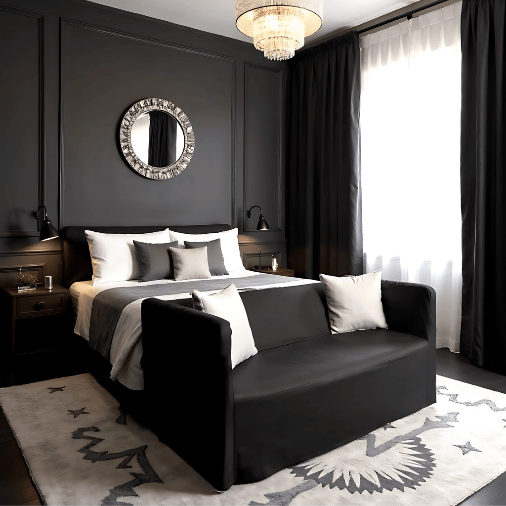 Solid Black Linen Slipcover for IKEA Knopparp Sofa – Timeless, Durable, and Sophisticated