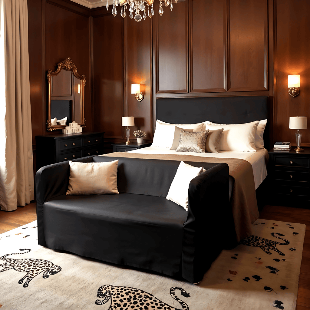 Solid Black Linen Slipcover for IKEA Knopparp Sofa – Timeless, Durable, and Sophisticated