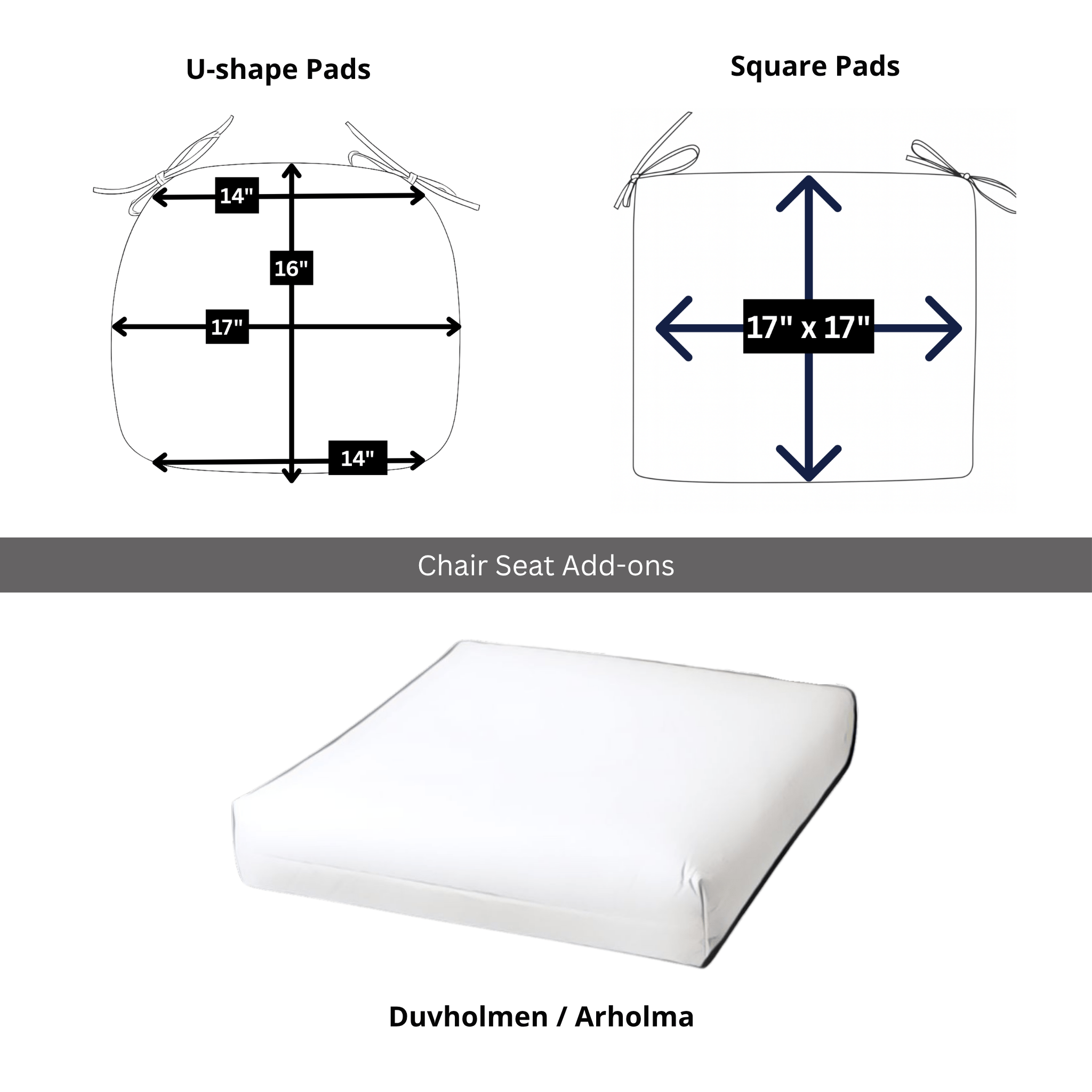 2 Pack Outdoor Seat Covers | Beige Stripe | Compatible with IKEA Duvholmen Inner Cushion