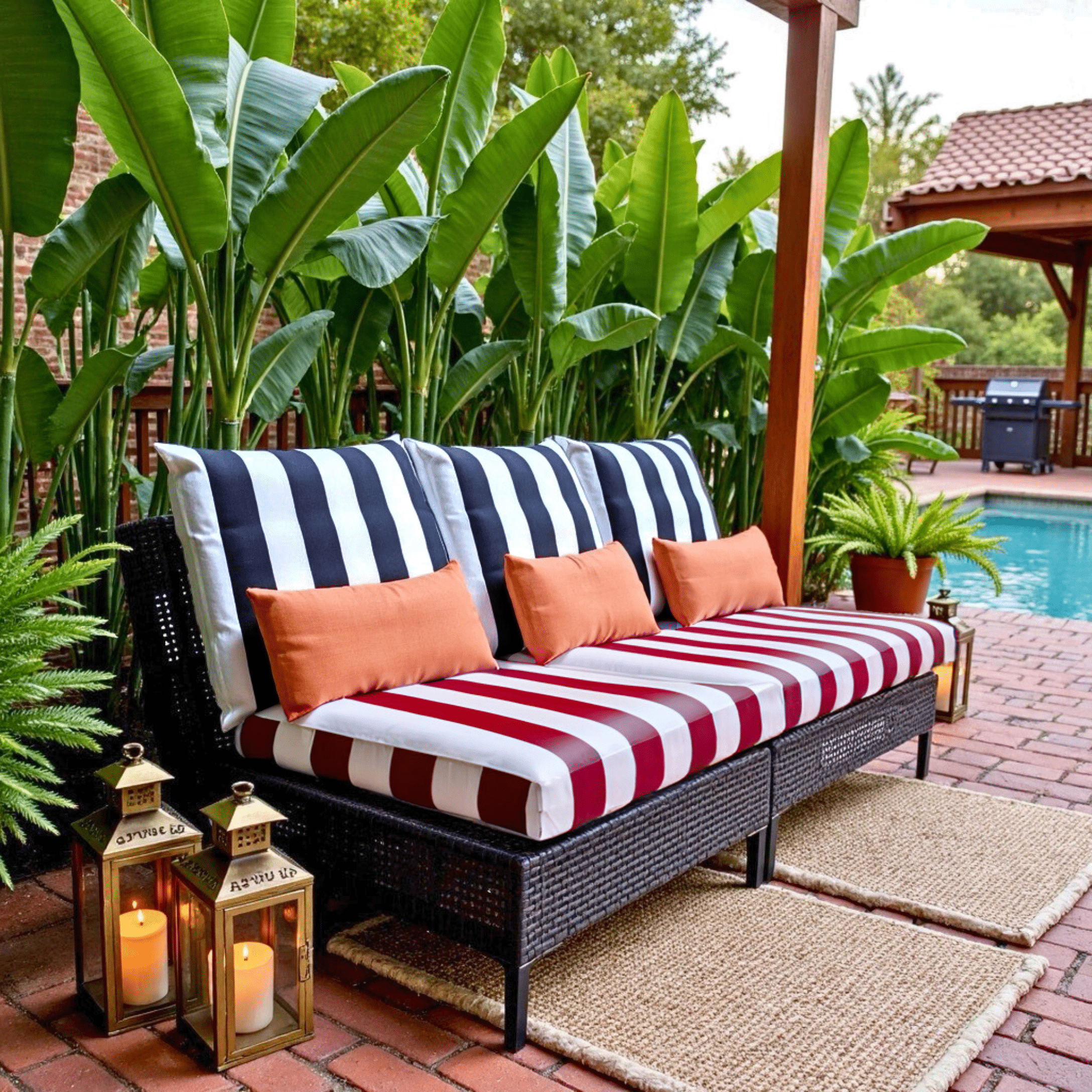 2 Pack Outdoor Pillow Covers | Black White Stripe | Compatible with IKEA Duvholmen and Kuddarna Cushions