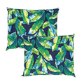 2 Pack Outdoor Pillow Covers | Green Banana Leaf Jungle Print | Compatible with IKEA Duvholmen and Kuddarna Cushions