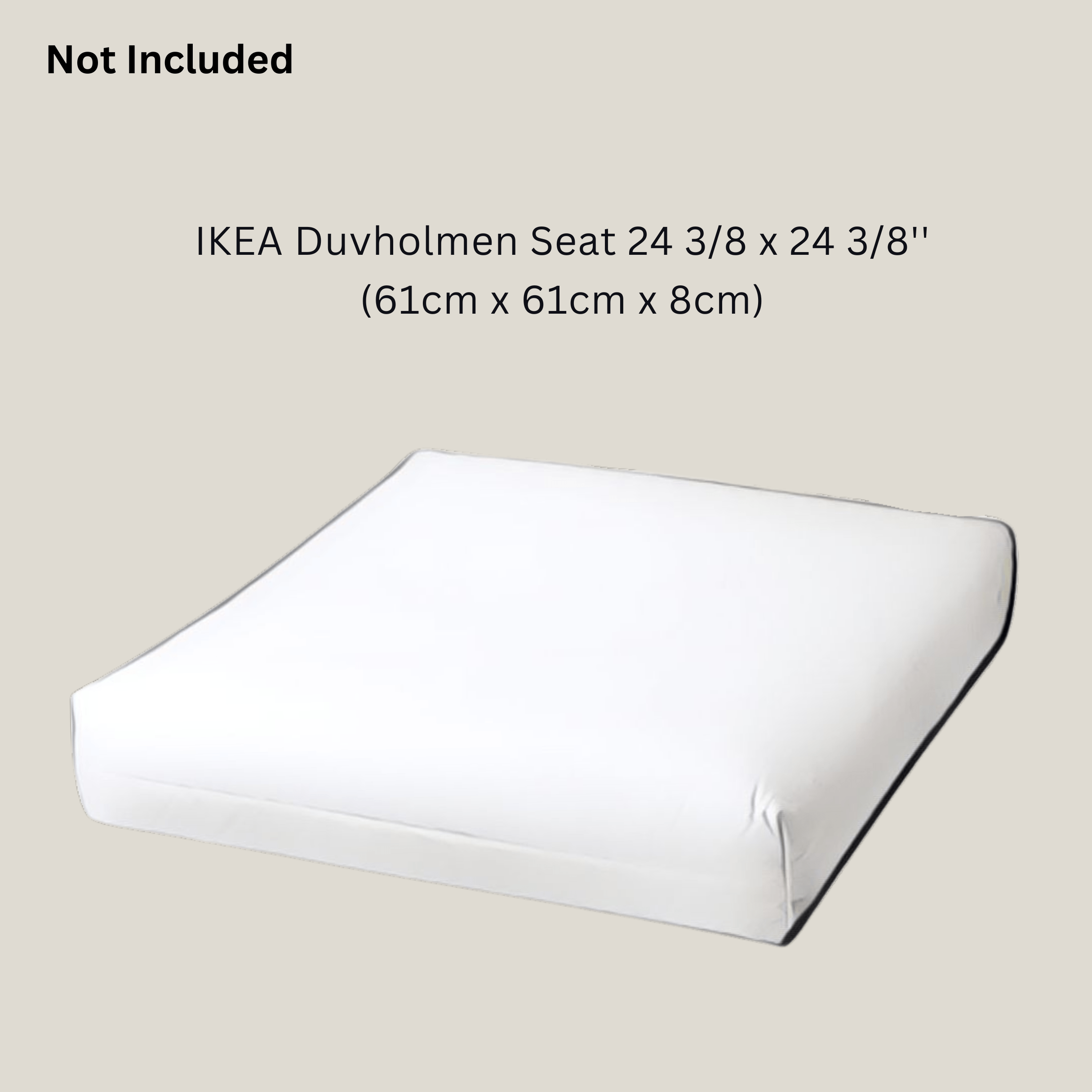 2 Pack Outdoor Seat Covers | Beige Stripe | Compatible with IKEA Duvholmen Inner Cushion